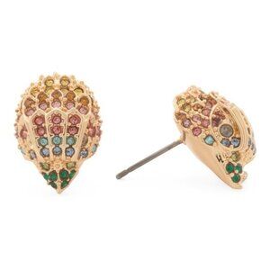 NWT KURT GEIGER LONDON Rainbow Pavé Signature Eagle Stud Earrings Gold Tone